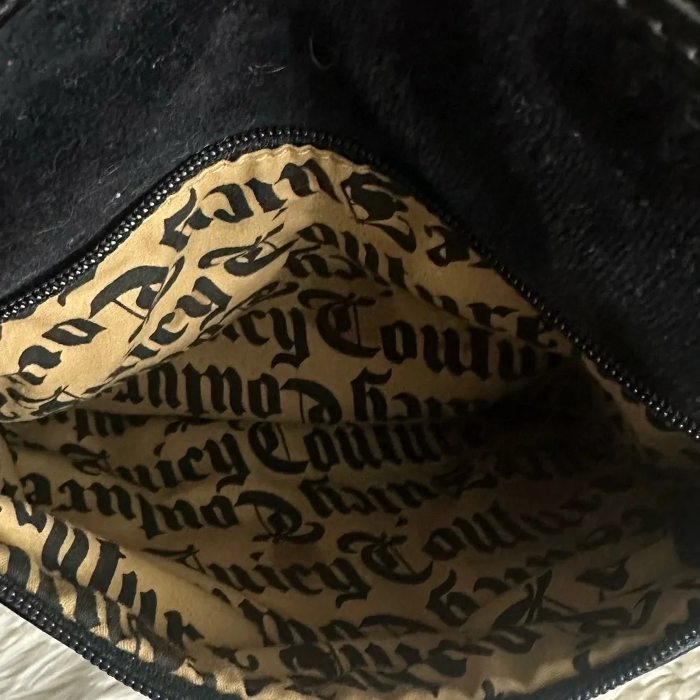 Juicy Couture Y2K Black Velour Crossbody Bag – 2011 Vintage Pink Sparkles - Picture 10 of 16